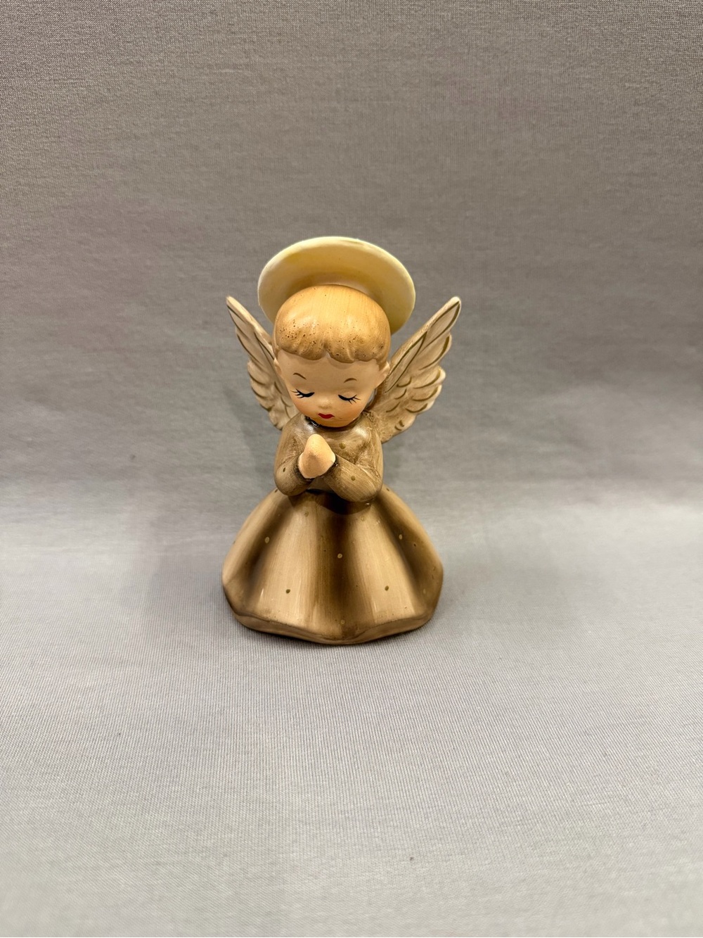 Vintage 1958 Napco Praying Angel Figurine C3258B Ceramic Japan Halo 4.5"